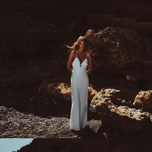 Zara ruffled satin effect midi dress